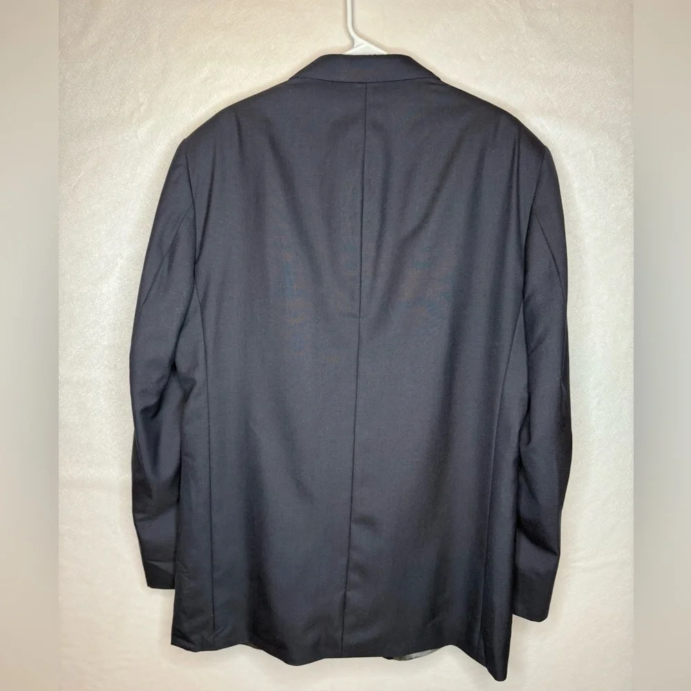 Oscar De La Renta Deep Navy Sport Coat Jacket Blazer 100% Wool 2 Button Size 44L